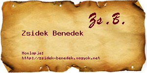 Zsidek Benedek névjegykártya